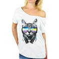 thumbnail image 1 of Awkward Styles Cat T-Shirt Sunglasses Off Shoulder Tops for Women, 1 of 4