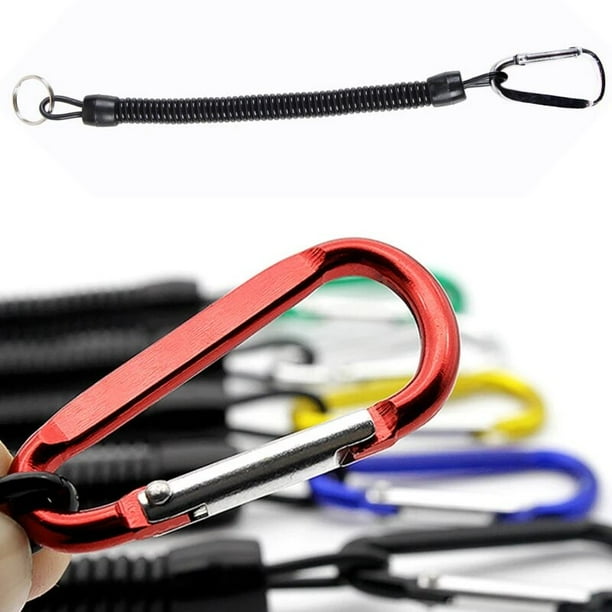 1pcs Retractable Plastic Spring Elastic Rope Security Gear Tool For Airsoft Outdoor Hiking Camping Anti-lost Car KeychainOrange He Qiyong unisex