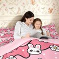 thumbnail image 4 of Manfei Kawaii Rabbit Twin Comforter Sets 2pcs,Flowers Ribbon Bow Bedding Set,1 Comforter and 1 Pillowcase,Reversible, 4 of 6