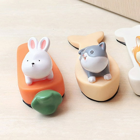 Greenadscape 1Set Rubber Door Stopper for Wall Protection in Cartoon Animal Design