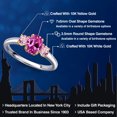 thumbnail image 2 of Gem Stone King 10K Two Tone Gold Pink Created Sapphire and Pink Lab Grown Diamond Engagement Ring for Women | 1.26 Cttw | Oval 7X5MM | Gemstone September Birthstone | Size 6, 2 of 6