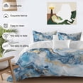 thumbnail image 4 of Blue Abstract Bedding 3 Piece Duvet Cover Set California King, Modern Marble Yellow Ombre Soft Microfiber Comforter Cover with Zipper Closure & Pillowcases, Wrinkle & FadeResistant Quilt Cover, 4 of 9