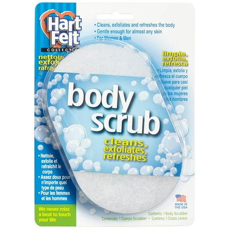 HartFelt Body Scrub Oval Exfoliating Skin Care Sponge Pad, A, Clean and Refresh Body, Back, Arms