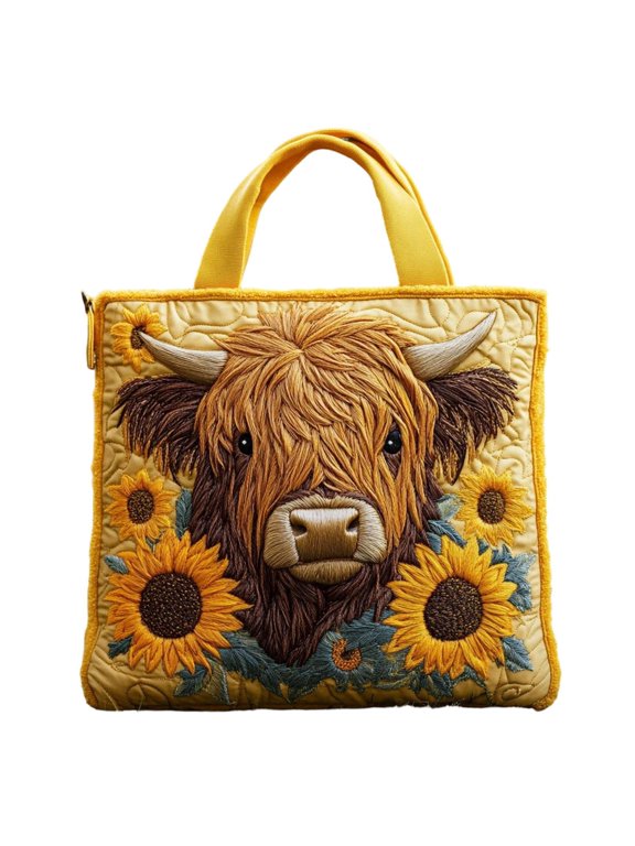 Quilted Embroidered Tote Bag Large Capacity Soft Shoulder Handbag Fashion Pattern Design Portable Casual Purse For Women Daily Shopping Office Travel Use