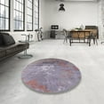 thumbnail image 3 of Ahgly Company Indoor Round Mid-Century Modern Rose Purple Oriental Area Rugs, 5' Round, 3 of 6