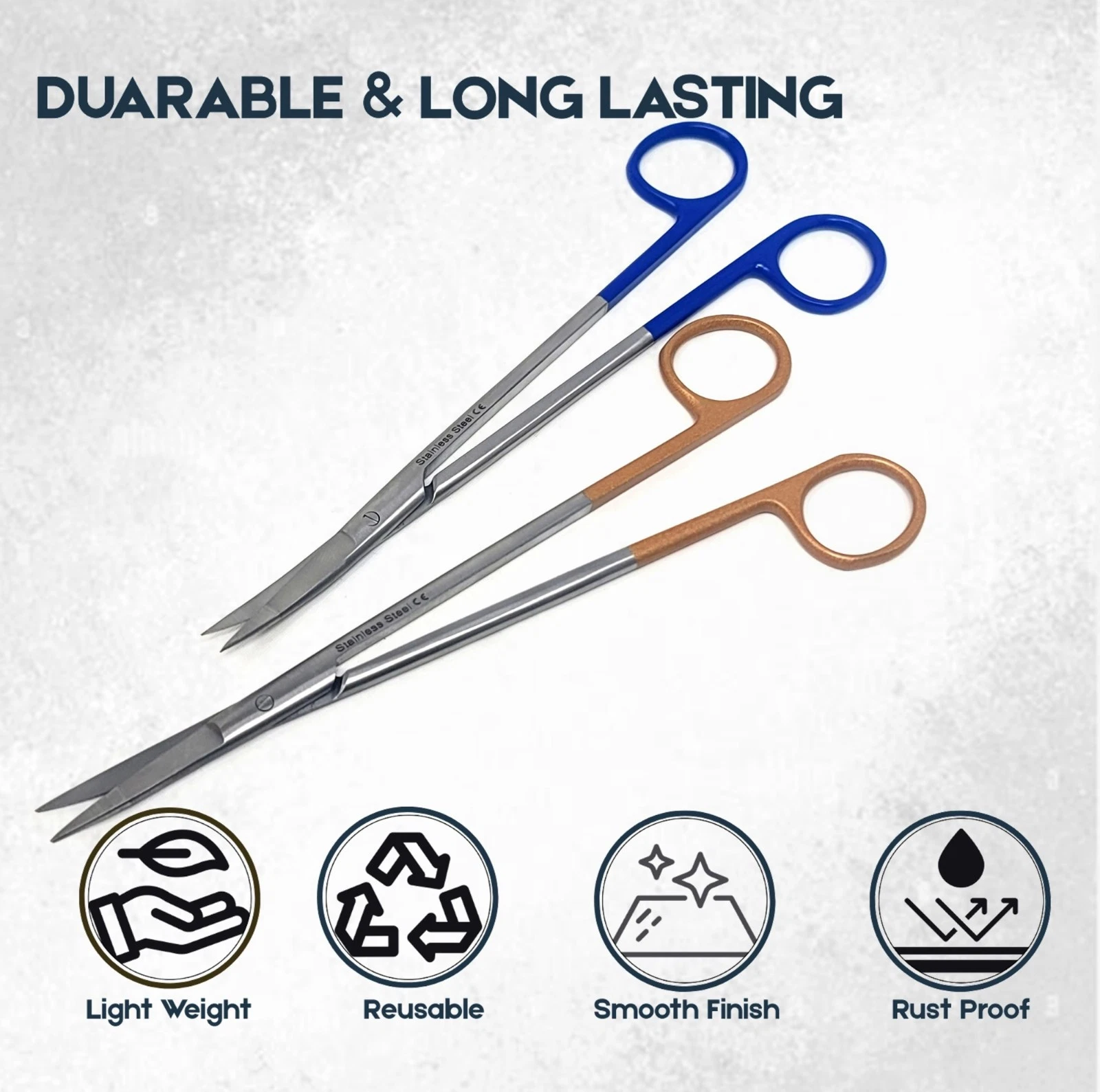 A2ZSCILAB-Multipurpose Scissors, Extra Sharp Stainless Steel , Straight and Curve Blades, Color Handle, 7" Slim Shears for Office, Craft, and Home Use, DIY