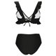 thumbnail image 5 of Trajes de Baño de Mujer de Cintura Alta Cuello en V Ruffle Sólido, Ajuste Apretado Reunión Dividido Conjunto Sexy, 5 of 7