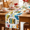 thumbnail image 5 of Cartoon Truck Table Runner 120 Inches, Cute Funny Engineering Vehicle Bed Runner Dresser Scarves Tabletop for Indoor Outdoor Parties/Ceremony/Banquet, 13"x 120", 5 of 9
