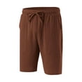 thumbnail image 4 of DYMADE Men's Drawstring Elastic Waist Straight Leg Plain Comfortable Breathable Beach Shorts, 4 of 5
