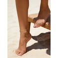 thumbnail image 5 of FindChic Anklets for Women 14K Gold Plated Layered Ankle Bracelets Non-Tarnish Stainless Steel Adjustable Waterproof Flat Snake Foot Chain, Summer Beach Jewelry Gifts for Mothers Day/Graduation, 5 of 8