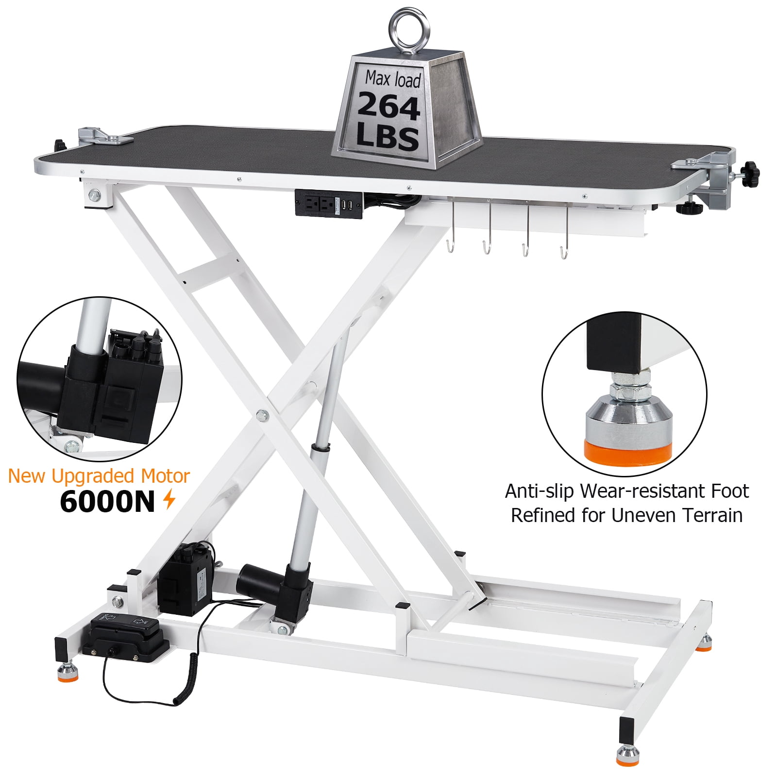 COZONY 47" Electric Lift Dog Grooming Table with Adjustable Height & Gantry Crane, 264 Lbs Limit