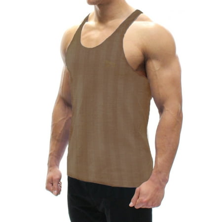 A Men's Tank Top Brown Stripes X-Large