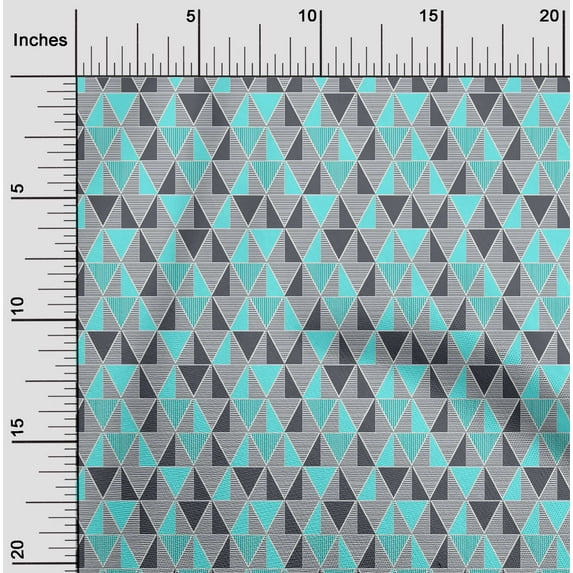 oneOone Cotton Silk Fabric Triangle Geometric Print Fabric By Yard 42 Inch Wide