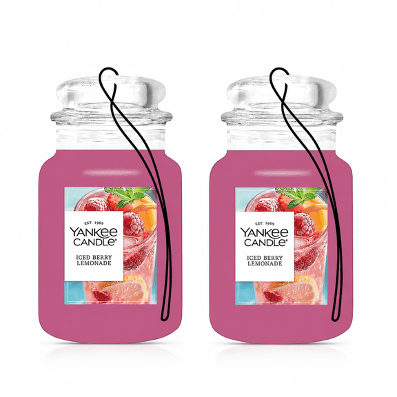 Yankee Candle Paper Car Jar Iced Berry Lemonade Air Freshener, 2 Pack