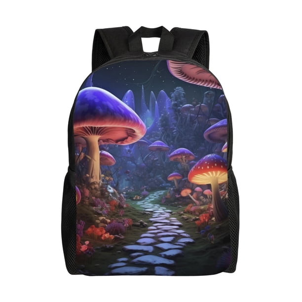 Easygdp Jungle Path Glowing Mushrooms Mochila Versátil y Elegante: Comodidad, Almacenaje y Durabilidad para la Universidad, Trabajo, Viajes y Uso Diario