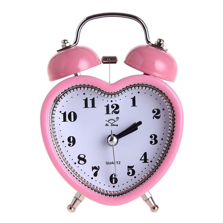 Yammee Classical Heart Shape Alarm Clock Bedroom Alarm Clock Backlights Bedsides Clock