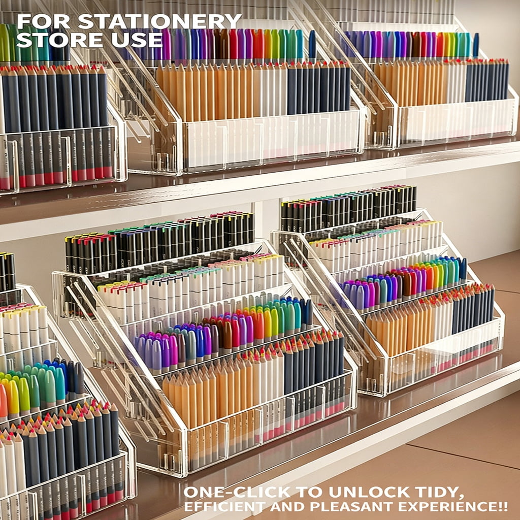 MOMOJIA Desktop Art Marker Organiser Stand Large Capacity Acrylic Marker Pen Storage Rack for Markers Highlighters Pencils