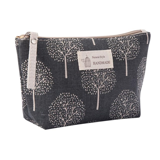 MesaSe Printed Cosmetic Bag Canvas Purse Zip Makeup Wash Storage Pouch (Style 4)
