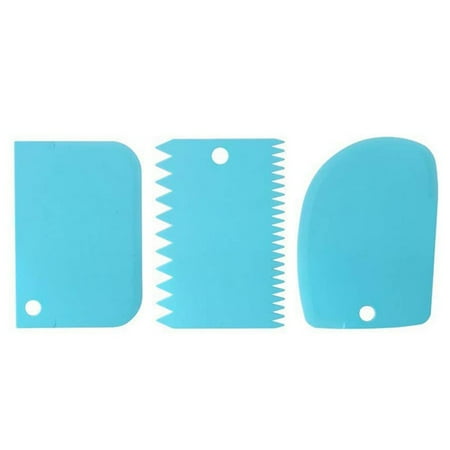 

3 PCS Plastic Dough Scraper Cake Cream Icing Spatula Cake Scraper Set Smooth Jagged Edge Spatulas for Fondant Pastries New