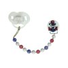 Navy Anchor with Acrylic Beads Pacifier Clip