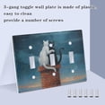 thumbnail image 4 of 2 Gang Light Switch Cover Plate Cats on House with Moon Wall Plate Decorate Electrical Outlet Cover Plates 4.56”x4.48”, 4 of 8