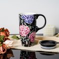 thumbnail image 5 of Topadorn Ceramic Coffee Mug Tall Ceramic Cup with Lid and Color Box 17 oz.,Pink and Purple Flowers, 5 of 9