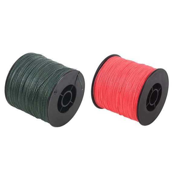 2 Pcs 500M 100LB 0.5mm Super Strong Braided Fishing Line PE 4 Strands Red & Dark Green,2 x Fishing Line,Red & Dark Green