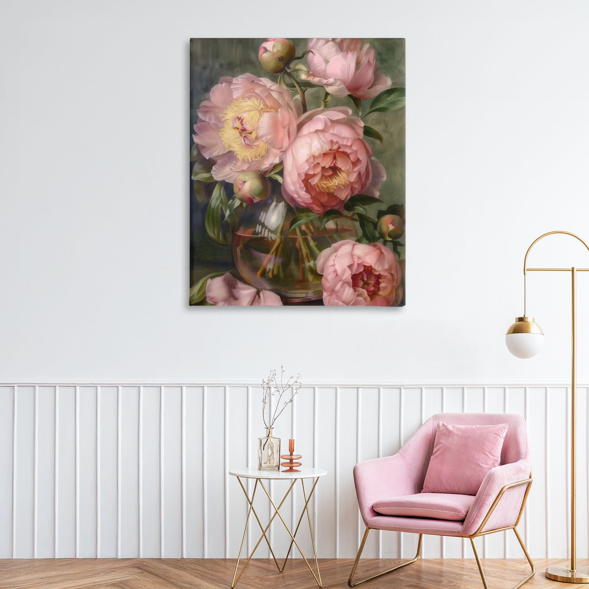 Stupell Industries Pink Peonies in Glass Vase Canvas Wall Art, design by LSR Design Studio