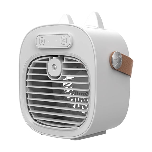 Qocolhg Small Desktop Fan Portable Handheld Fan with Mister, Multiple Speed, USB Rechargeable Personal Fan Spray Water Mist Fan Cooling Fans for Bedroom, Office, Home, Travel, Quiet, White, Clearance