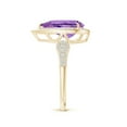 thumbnail image 3 of ANGARA Natural 2.6 Ct. Amethyst with Diamond Halo Ring in 14K Yellow Gold for Women (Ring Size: 3), 3 of 10