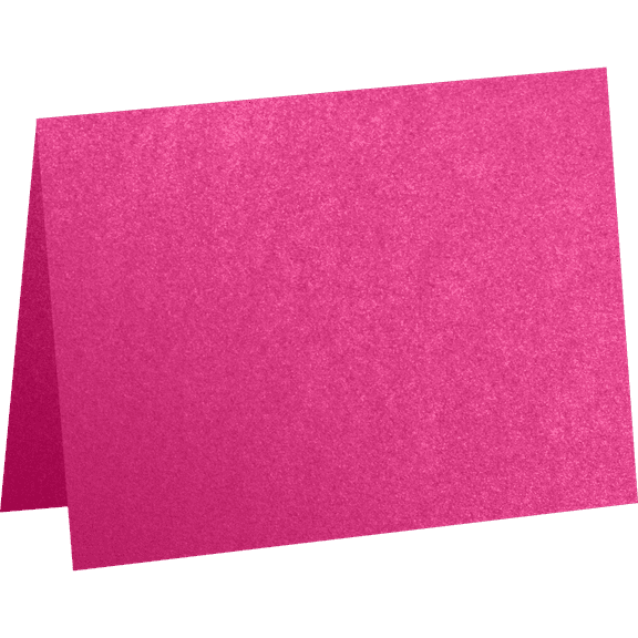 LUXPaper #17 Mini Folded Note Cards, 105lb Azalea Pink Metallic, 2 9/16 x 3 9/16, 500 Pack