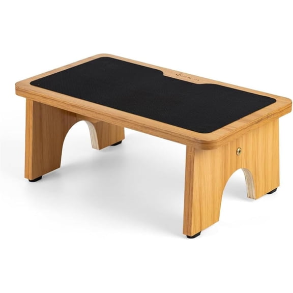 StrongTek Wooden Step Stool for Adults & Kids, Compact 7.5" Low One-Step Bedside Stool with Non-Slip Surface, Portable Step Ladder for Bedroom & Bathroom,300 lbs