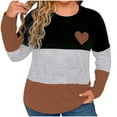 thumbnail image 4 of Cmfcve Women's Plus Size Activewear T-Shirt Blouse Printed Color Blocked Casual Tunic Tops Round Neck Long Sleeve Sports Shirts, 4 of 4