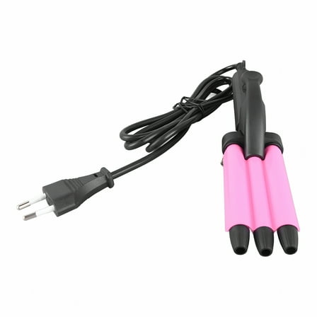 HIBIBUD Mini Portable 3 Barrel Hair Crimper Wand for Beauty Salon EU Plug 100-240V