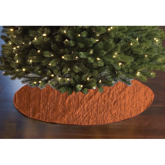 Crinkle Crushed Pattern Tree Skirt Christmas Decoration 54" Round