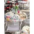 thumbnail image 4 of Outdoor Tablecloth with Umbrella Hole and Zipper, Bunny Easter Round Table Cloth 60 Inch Waterproof Tablecloth, Vintage Spring Floral Blue Eucalyptus Leaves Picnic Table Cover for Patio Camping, 4 of 7