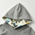 thumbnail image 2 of Infant Baby boy Clothes Long Sleeve Cartoon Pattern Hooded Tops Long Pants Outfits Set Gray 3-6 Months, 2 of 6