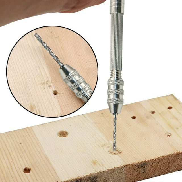 Mini Micro Aluminum Hand Drill With Keyless Chuck +10pc Twist Drill Bit Rotary