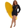 thumbnail image 4 of DARING DIVA Women's Plus Long Sleeve Surfing Bathing 1 Suit 1X Black Orange, 4 of 6