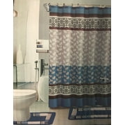 Shower Curtain Sets With Rugs Riely Blue 18 Piece Bathroom Set 2 Rugs Mats 1