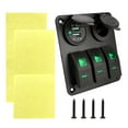 thumbnail image 4 of DYNWAVECA Generic 3 Gang Rocker Switch Panel Pre Wired 12V 24V for Boat RV Marine Green, 4 of 9