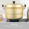 thumbnail image 4 of AURARMLET Home Use Aluminum Steamer Cooking Pot with Lid and Steaming Plate Golden, 4 of 8