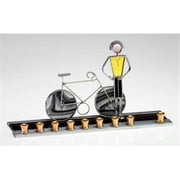 Judaica Kingdom SF-BB-BM-9820-6 Hanukkah Sports Menorahs - Bicycle Menorah Male Pink & Black