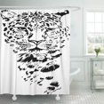 thumbnail image 1 of ABPHQTO Leopardo Negro Blanco Bosquejo Cabeza de hocico de leopardo Silueta Animal Resumen Baño Cortina de ducha 165x180 cm ABPHQTO PKNMT66x72Shower-463, 1 of 2