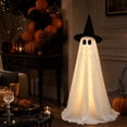 thumbnail image 3 of Halloween Decorations Ghost Light Up Standing Decoration, Adjustable 31–54 In Ghost Ornament with Remote Control, Halloween Indoor Outdoor Party Decor, Yard Display, 3 of 5