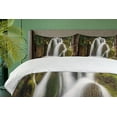 thumbnail image 4 of Ambesonne Nature Duvet Cover Sets, Waterfall Forest Cascade, 2-King, White Green, 4 of 7