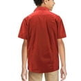 thumbnail image 2 of Boy's Embroidered Short Sleeve Wedding Baptism Kids Button-Up Guayabera Shirt (Red, M (7-9)), 2 of 2
