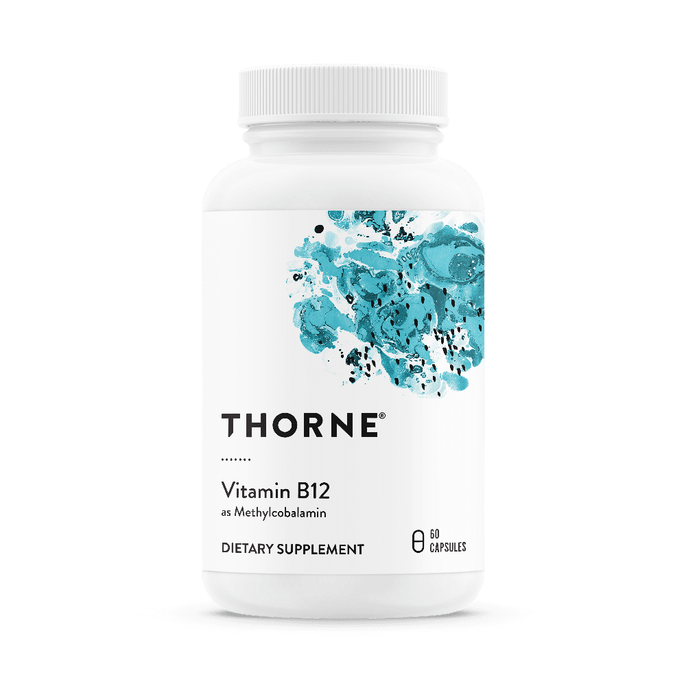 Thorne Vitamin B12 - as Methylcobalamin - Supports Heart and Nerve Health, Blood Cell Function, Healthy Sleep, and Methylation - Gluten-Free, Soy-Free, Dairy-Free - 60 Capsules