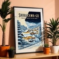 thumbnail image 3 of Shirakawa-go Winter Poster: Timeless Beauty in Snow - Ogimachi Gifu Japan Illustration Winter Snow Travel Poster Scenic Architecture Night Sky Rural Black Framed Wall Art Print 20 x 30 inches, 3 of 8