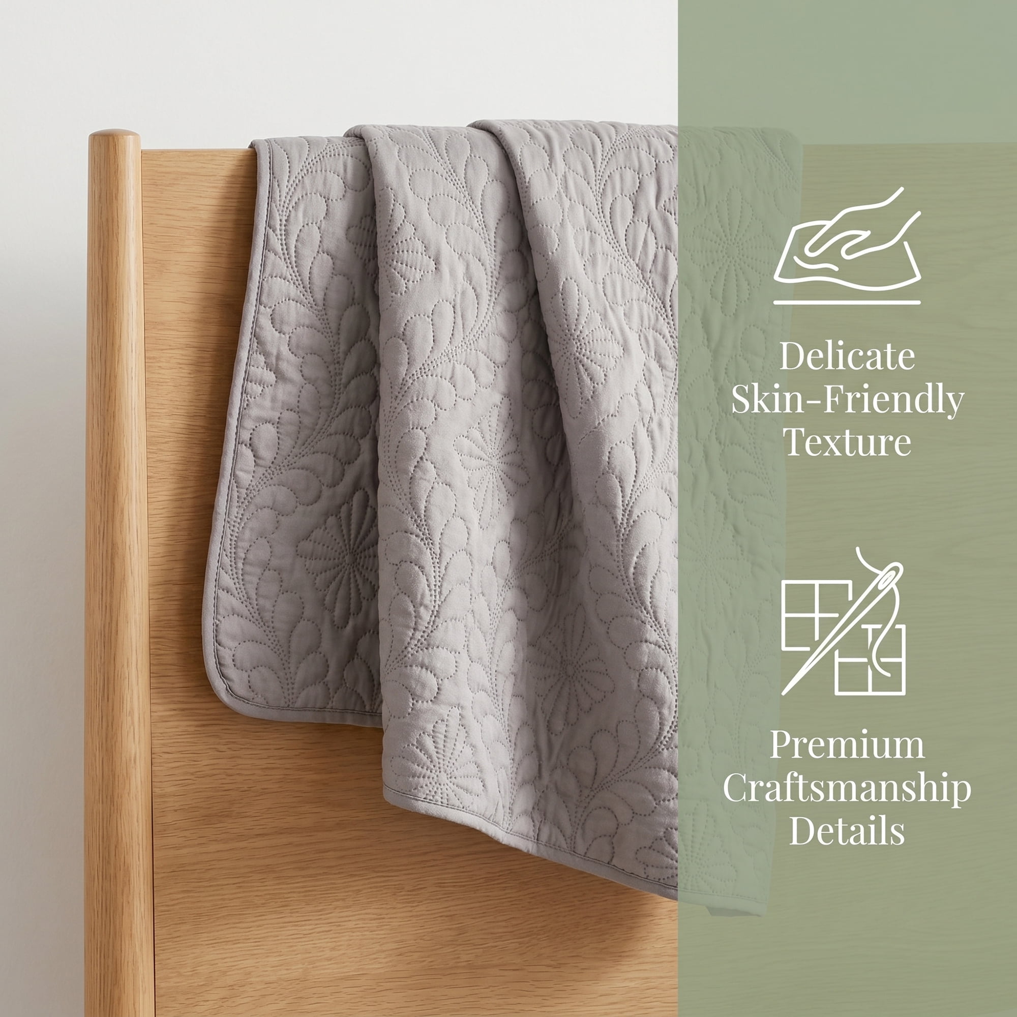 Unique Bargains Pillow Protectors with Envelope Standard Breathable Cotton Covers Gray